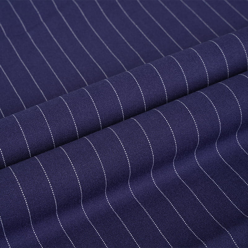 多彩条纹涤纶粘胶氨纶制服西装面料